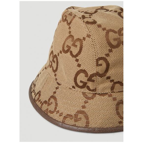 GUCCI Jumbo GG Canvas Bucket Hat Camel/Ebony - Picture 3 of 12